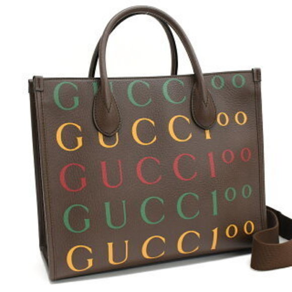 Gucci Tote Bag Anniversary Edition Brown Leather You Got Taste - Picture 1 of 8